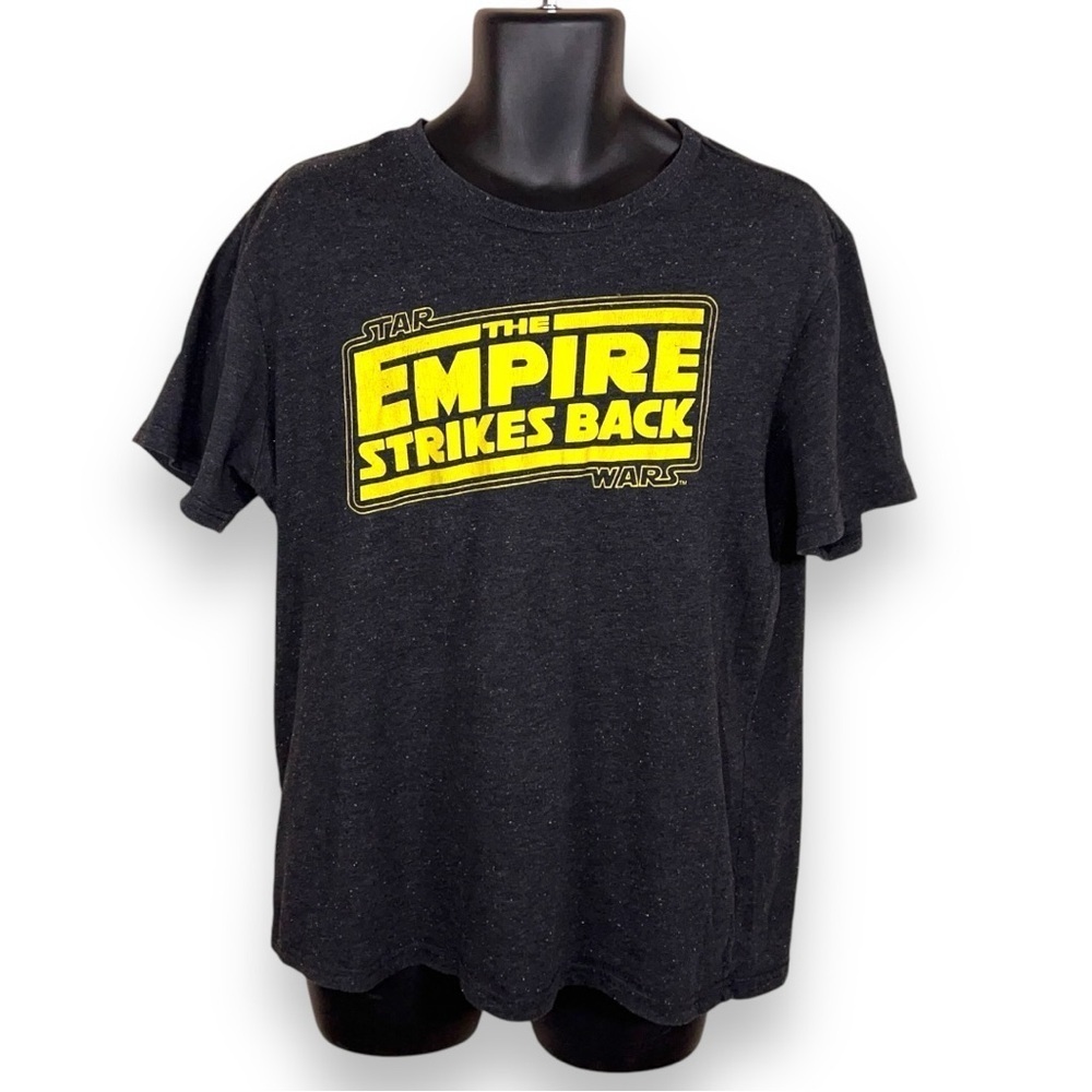 XL Men’s Star Wars Empire Strikes Back Tshirt Grey Yellow Short Sleeve Tee